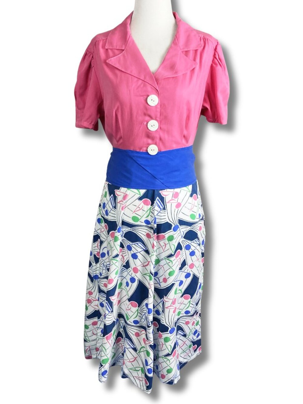 WEARING HISTORY NWT Music note print vintage style a-line dress SMALL MEDIUM